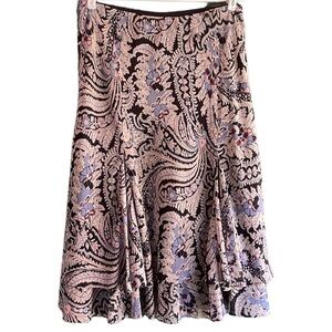 Chaps Floral Paisley Layered Skirt Size Medium